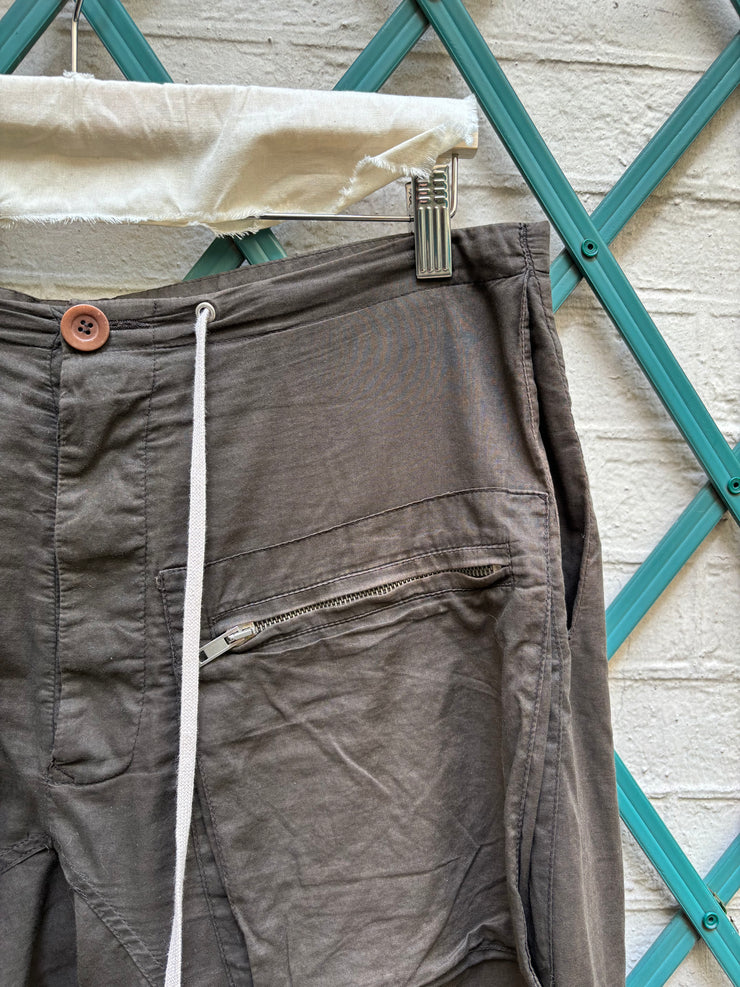 (New Arrival) RICK OWENS - SS05 "SCORPIO" Wide cotton pants with big zipper pockets