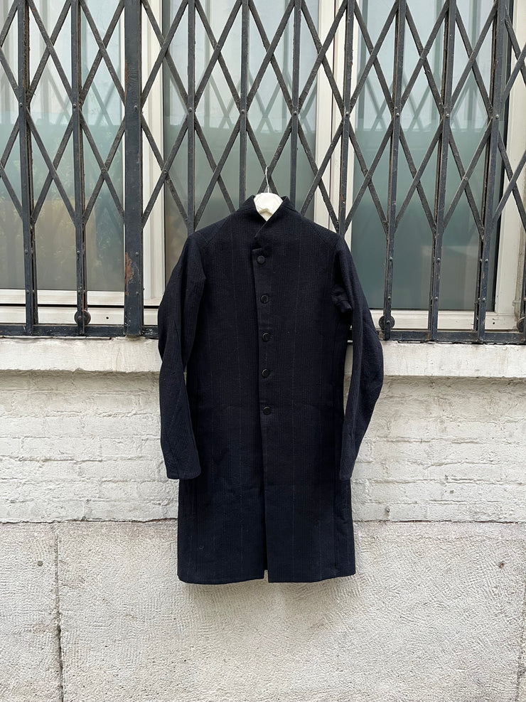 (New Arrival) DEVOA - Linen, wool and silk long button up coat