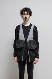 MASNADA - FW19 Denim vest with parachute pockets and zipper details