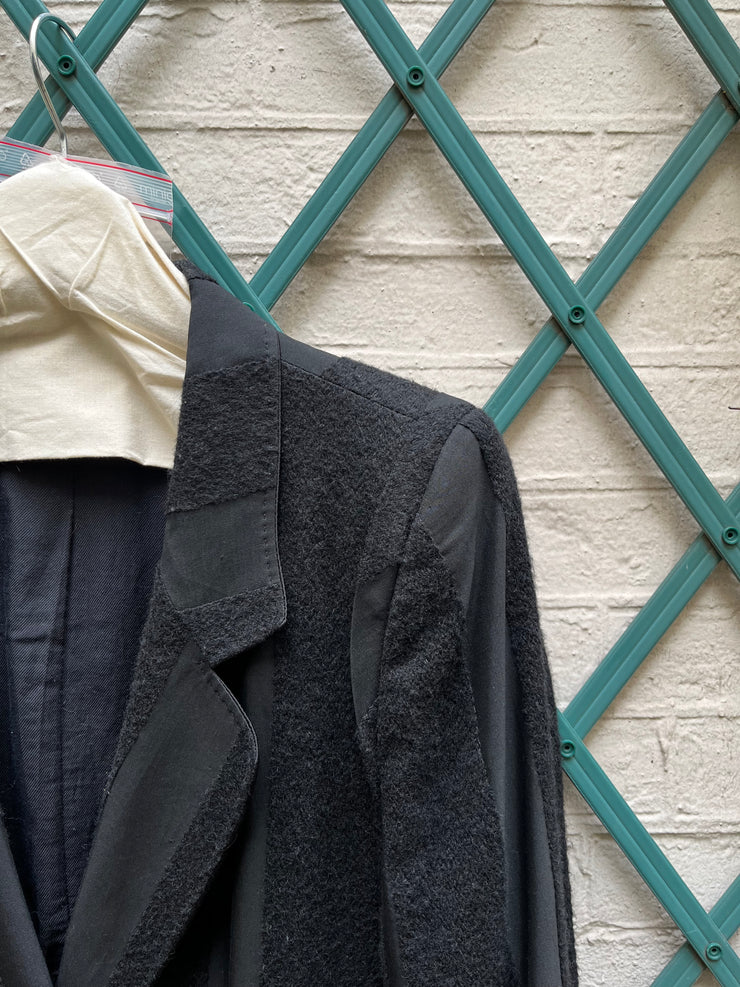 (New Arrival) ANN DEMEULEMEESTER - Rayon blend blazer jacket with textured stripes