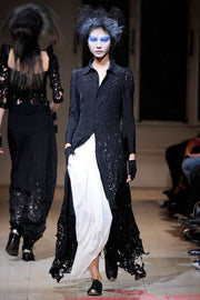 (New Arrival) YOHJI YAMAMOTO -  SS10 Long cotton dress with pleated details and pockets