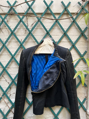 (New Arrival) GARETH PUGH - FW11 Cotton blend jacket with lamb leather sleeves and double front zippers