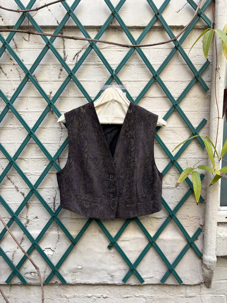(New Arrival) ANN DEMEULEMEESTER - 1990’s patterned vest with metallic threads