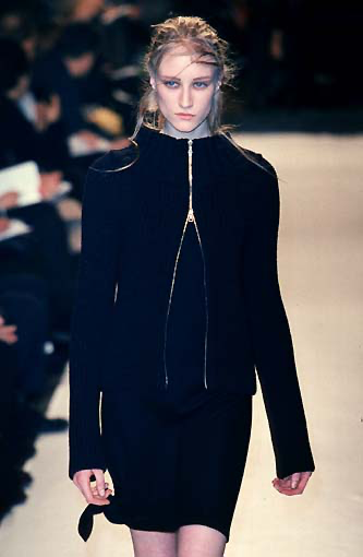 ANN DEMEULEMEESTER - FW98 Merino wool + alpaca thick knitted zip up jacket (runway)