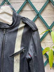 ISAMU KATAYAMA BACKLASH - Calf shoulder leather single rider jacket