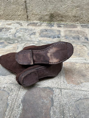 (New Arrival) CHRISTIAN PEAU - Suede leather back zip boots