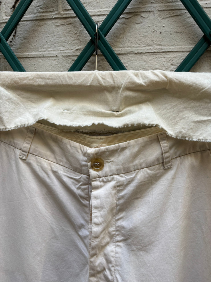 (New Arrival) RICK OWENS - SS07 "WISHBONE" Cotton & silk wide milk pants
