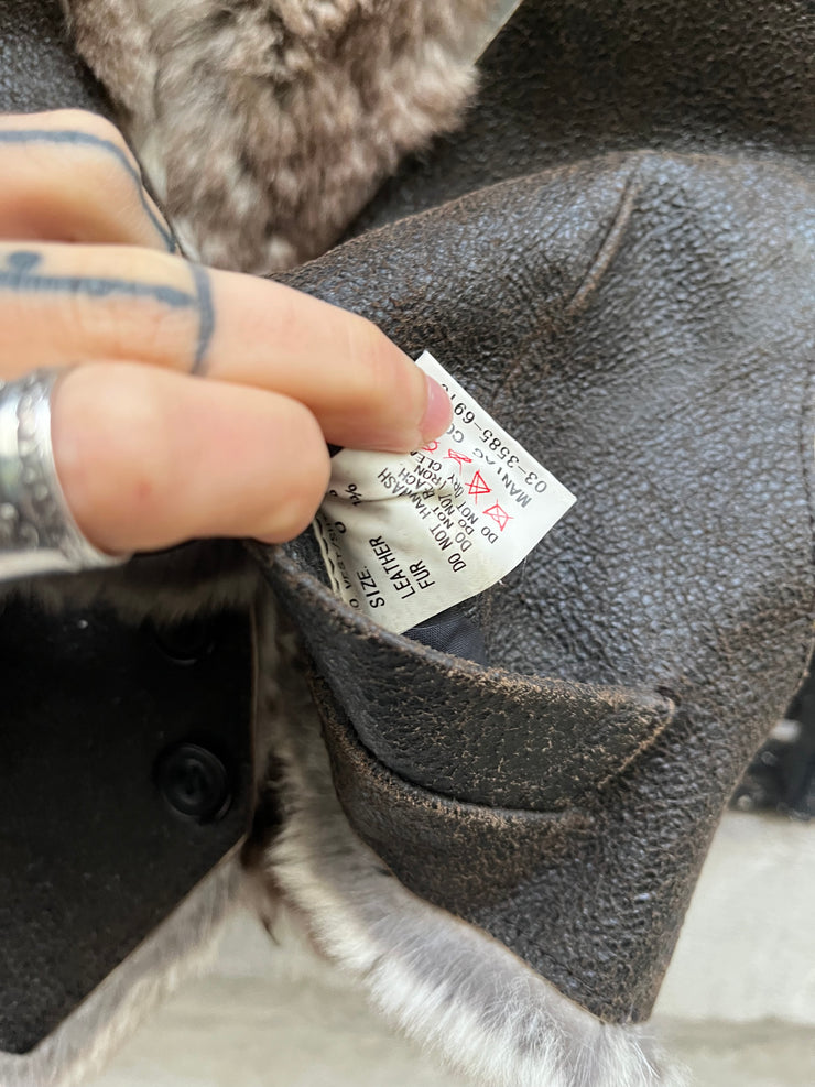(New Arrival) L.G.B - Rabbit fur and leather reversible vest