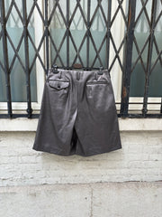 (New Arrival) COMME DES GARCONS HOMME PLUS - SS21 Metallic faux leather wide pleated shorts