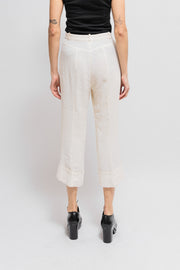 ANN DEMEULEMEESTER - SS99 Textured pants with rolled up hems