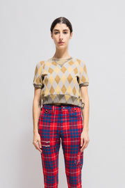 UNDERCOVER - FW00 "Melting Pot" Argyle cropped sweater
