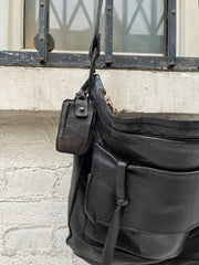 (New Arrival) CHRISTIAN PEAU - Large leather bag with travel tag detail