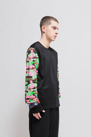 COMME DES GARCONS HOMME PLUS - FW20 Polyester sweater with patterned triple sleeves