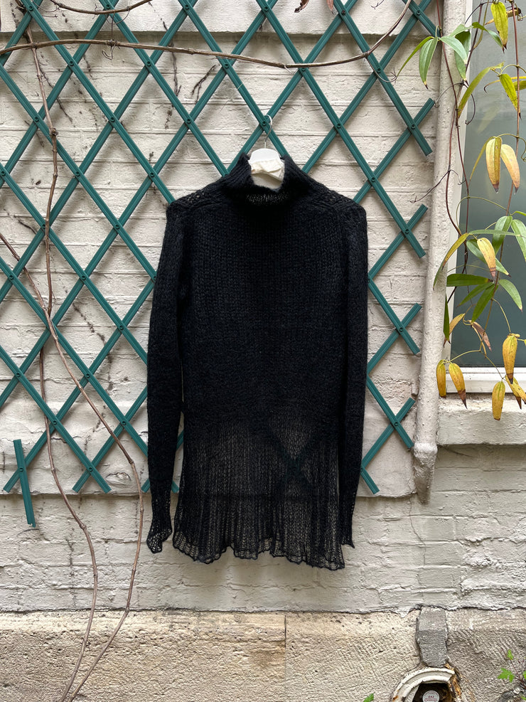 (New Arrival) ANN DEMEULEMEESTER - Gradient loose knitted high neck sweater
