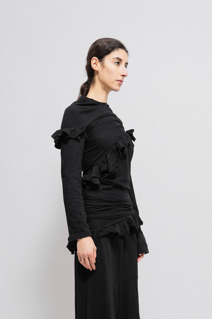 COMME DES GARCONS - SS06 Twisted cotton sweater with ruffles