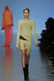 RICK OWENS - SS04 "CITROEN" Acid V neck ribbed top with raw cut edges