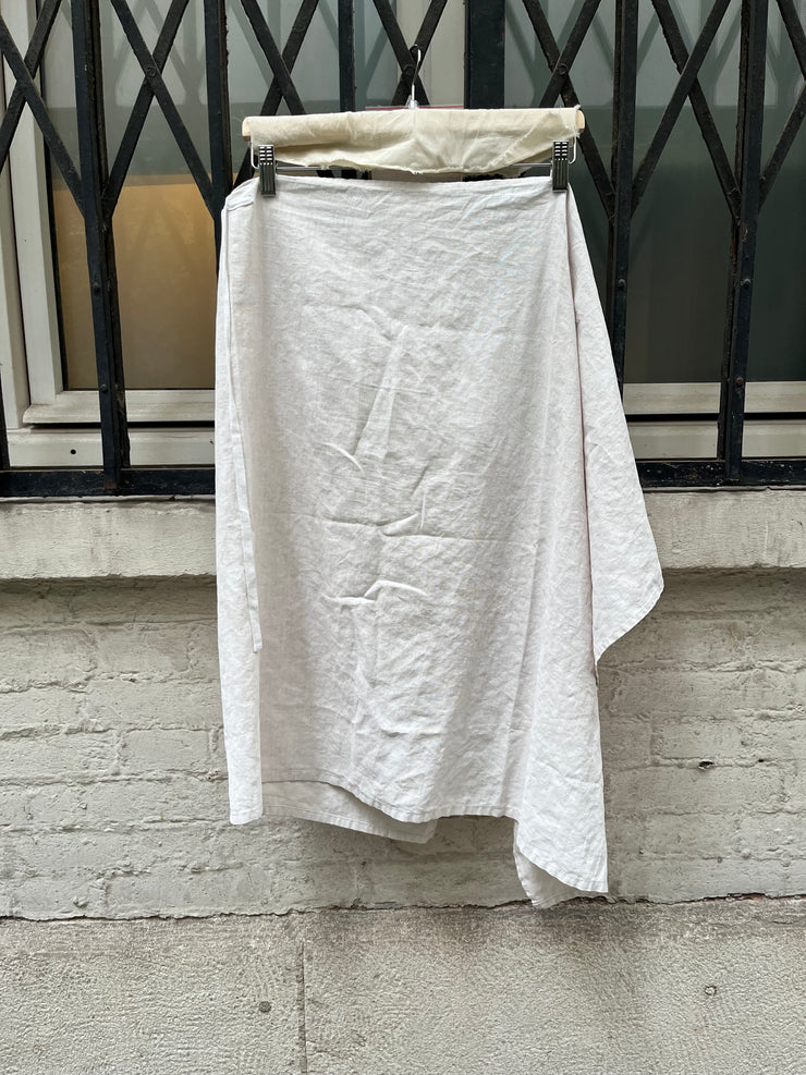 (New Arrival) ANN DEMEULEMEESTER - SS99 Painted linen wrap up skirt
