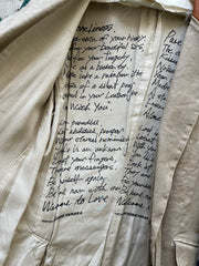 (Kountry Club) ISAMU KATAYAMA BACKLASH - Linen blend jacket with leather collar and poem lining