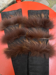 (Pre Sale) RICK OWENS - FW10 "GLEAM" Goat leather long gloves with fox fur trim (runway signature)