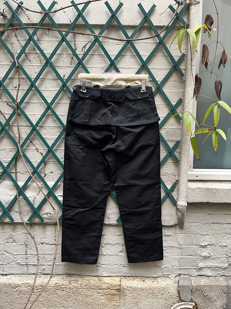 (New Arrival) YOHJI YAMAMOTO POUR HOMME - SS01 Nylon + ramie wide pants with waist pockets (runway)