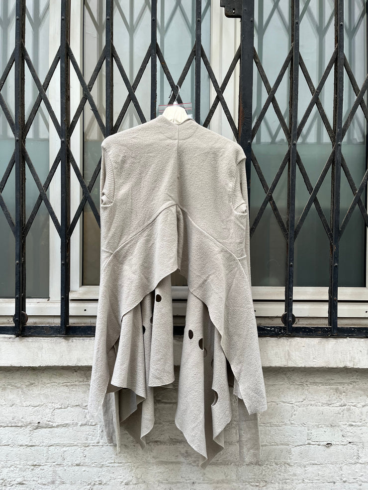 (New Arrival) RICK OWENS - SS06 « TUNGSTEN » Wool cardigan with circle cutouts