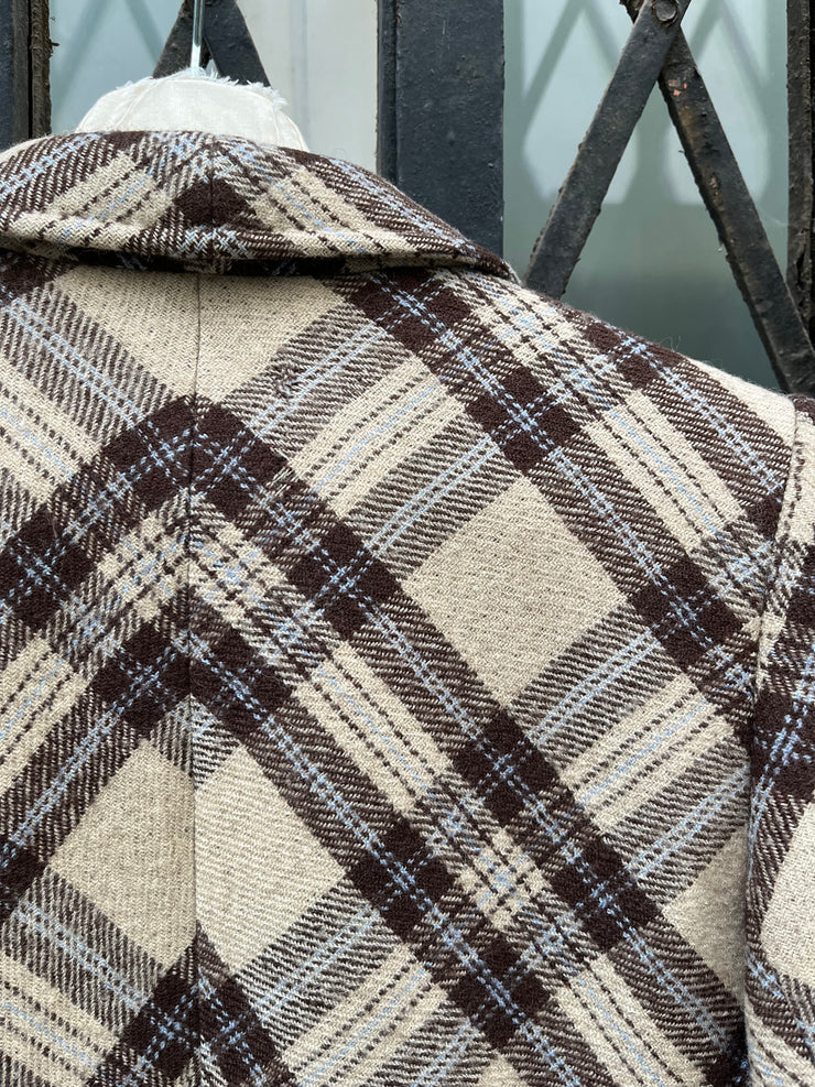 ALEXANDER MCQUEEN - FW00 "Eshu" Plaid pattern virgin wool tailored jacket with signature lining
