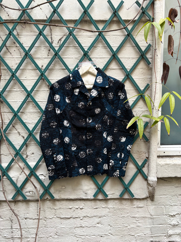 (New arrival) UNDERCOVER - FW03 « Paper Doll » Cotton overshirt with scribbled polka dot pattern