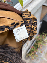 (New Arrival) UNDERCOVER - FW05 « Arts and Crafts » Felted wool leopard pattern jacket with voluminous faux fur collar (runway)