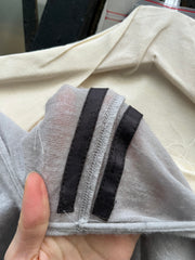 (New Arrival) RICK OWENS - FW09 « CRUST » Ash grey cashmere and silk sweater with lamb leather panels