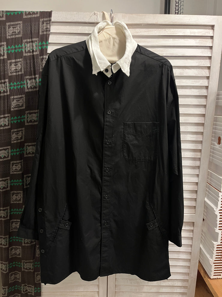 (Pre Sale) YOHJI YAMAMOTO POUR HOMME - SS23 Cotton shirt with button up details and triple collar