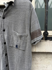 (New Arrival) KAPITAL - Cotton polo shirt with pattern and embroidery detail