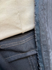(New Arrival) RICK OWENS DRKSHDW - 2007 Washed denim jacket with rounded panels and sleeve slits