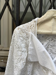 (New Arrival) JUNYA WATANABE - SS05 Cropped lace jacket with layered raw cut lapels