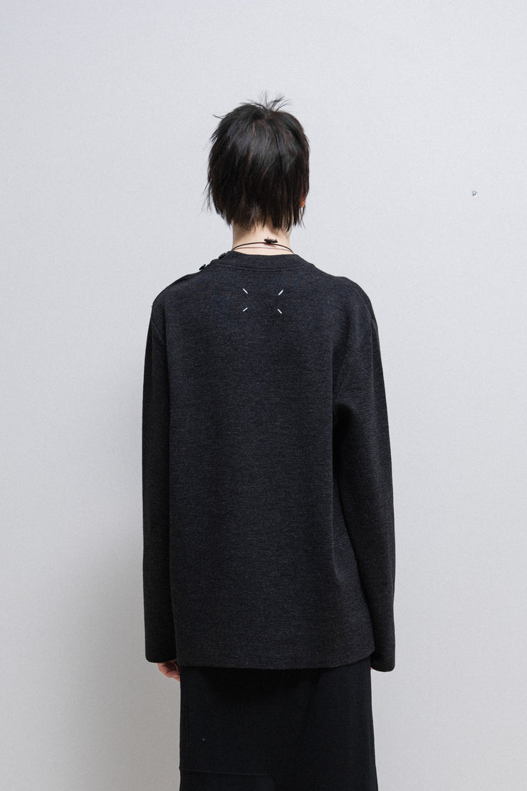 MARTIN MARGIELA - By Miss Deanna Knitted sweater with shoulder buttoning (early 00’s)