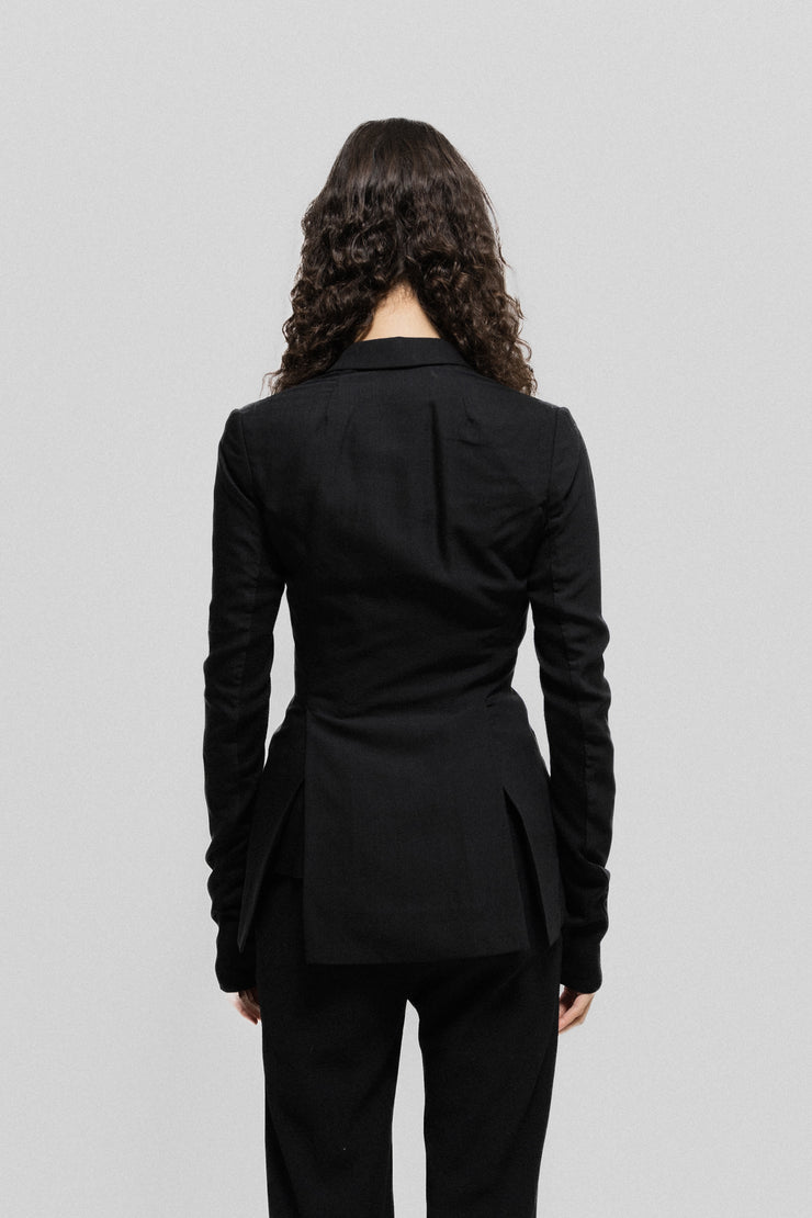 RICK OWENS - SS09 "STRUTTER" Virgin wool evening jacket with darted waist and ribbed sleeves