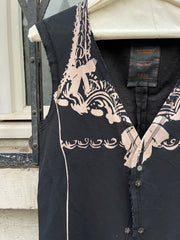 (New Arrival) UNDERCOVER - FW03 "Paper Doll" Printed wool vest with snap buttons