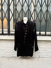 (New Arrival) ANN DEMEULEMEESTER - SS02 Silk officer jacket with decorated metal buttons (runway)