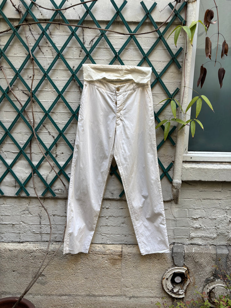 (New Arrival) RICK OWENS - SS07 "WISHBONE" Cotton & silk wide milk pants