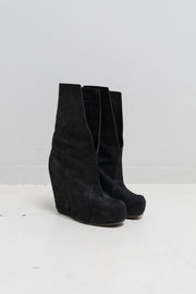 RICK OWENS - FW10 "GLEAM" High blistered wedge boots with front cutout