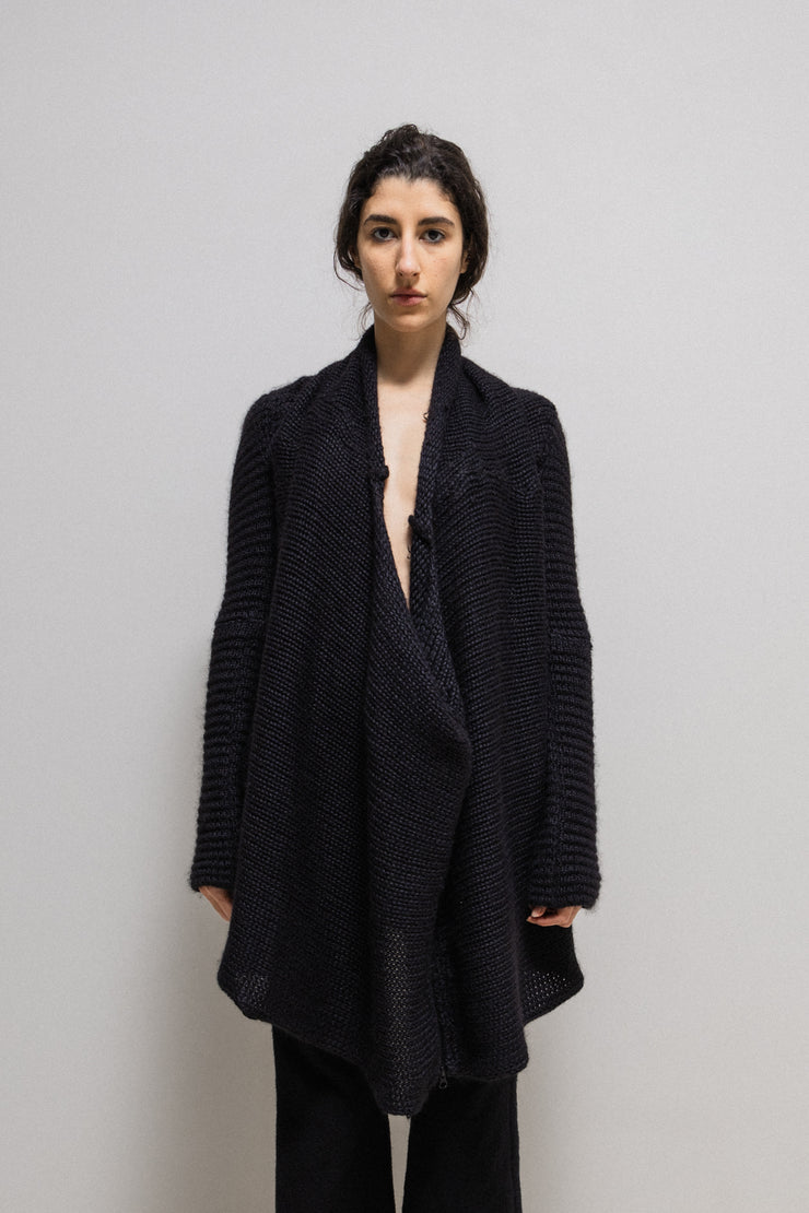 A.F VANDEVORST - FW10 Mohair and silk heavy knitted sweater with elbow slits