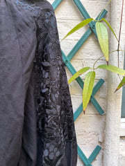 (New Arrival) ANN DEMEULEMEESTER - Cotton + cashmere blouse with embroidered bell sleeves