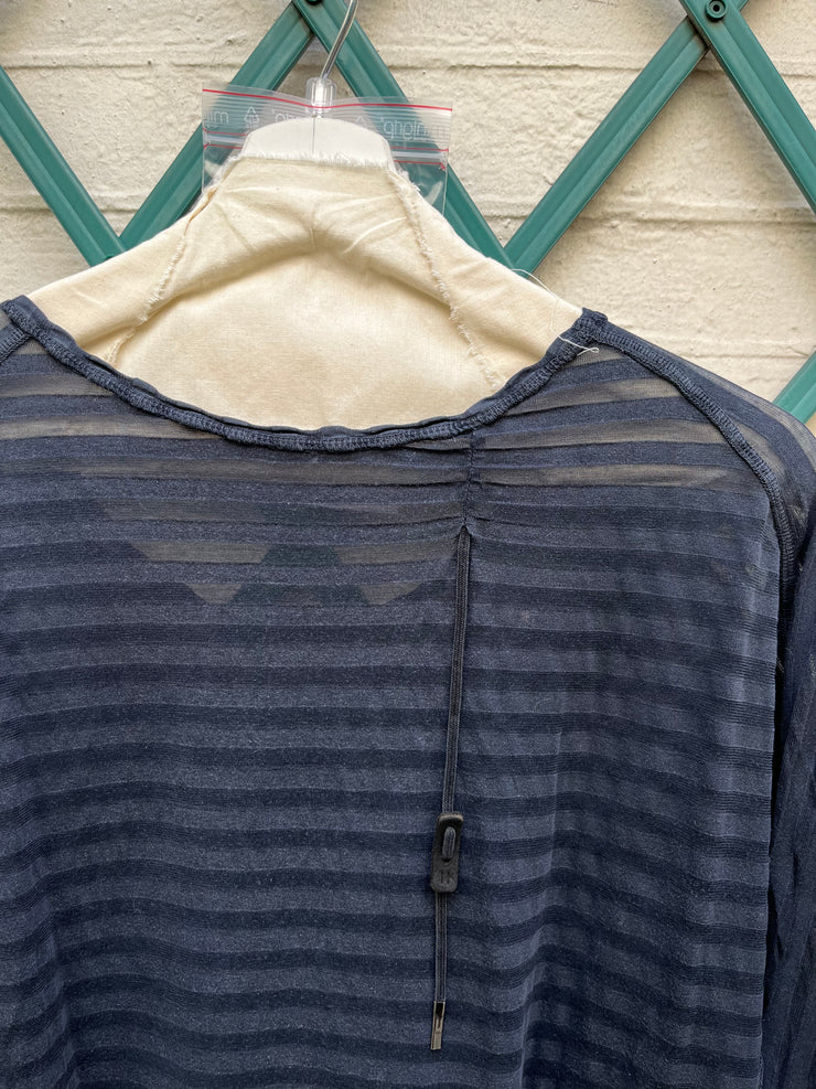 (New Arrival) BORIS BIDJAN SABERI - See-through striped t shirt