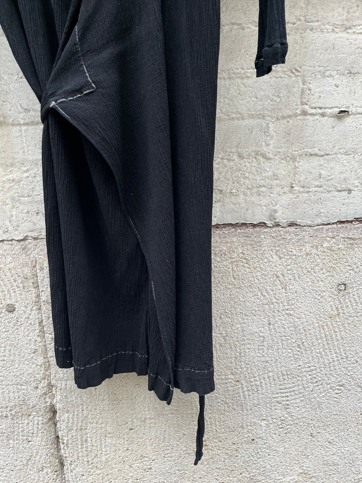 (New Arrival) MARTIN MARGIELA - Early 2000’s Line 6 Cotton blend pleated wrap up cardigan (overdyed)