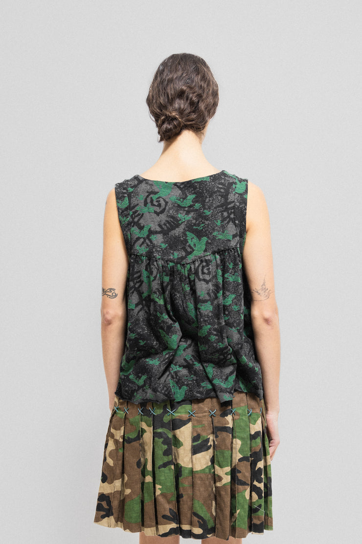 UNDERCOVER - SS03 "Scab" Peace bird patterned top