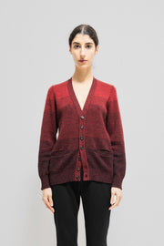 UNDERCOVER - FW09 "Earmuff Maniac" Button up cardigan in red gradations