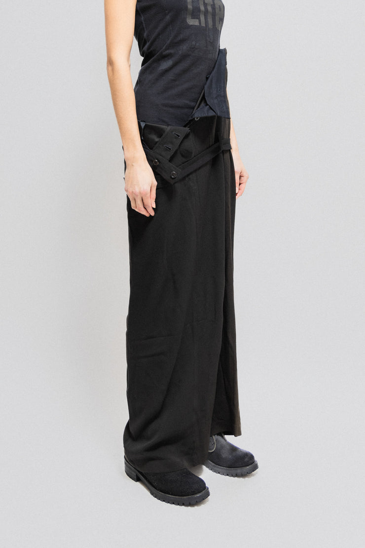 ANN DEMEULEMEESTER - FW03 Long skirt with waist and shoulder straps