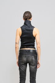 14TH ADDICTION - Sheep skin vest with a high collar