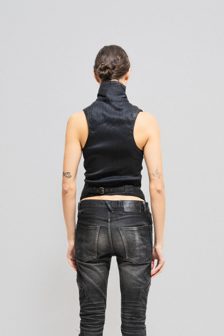 14TH ADDICTION - Sheep skin vest with a high collar – L'OBSCUR