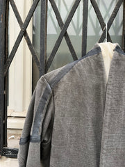 (New Arrival) DEVOA - Silk and cotton long coat with taped seams