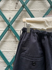(New Arrival) YOHJI YAMAMOTO BLACK SCANDAL - Large cotton pants with drawstrings